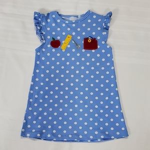 Bailey Boys Blue with White Polka Dot Girls Dress